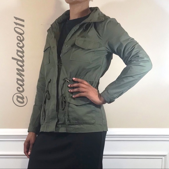 Olive Utility Hoodie Jacket - Picture 5 of 7